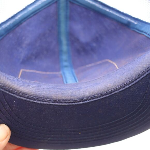 Airline Retirees 1487 Vintage Navy Blue Trucker Mesh Snapback Flight Cap Hat - Picture 7 of 11